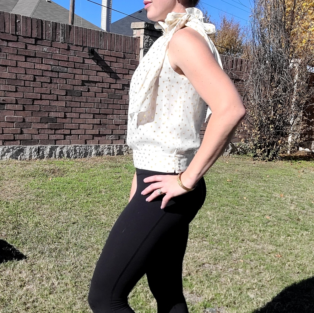 ECCOCI gold polka-dot  silk blouse - Picture 3 of 7